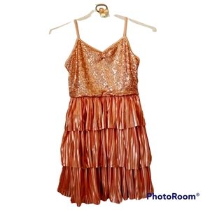 Womens Dance Outfit/Costume Adult-Medium or Small Rose Gold Sequins Layered